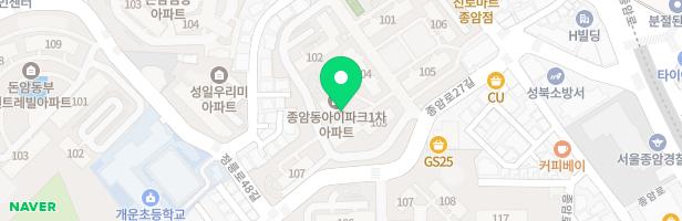 종암 아이파크아파트 102동 지도 이미지
