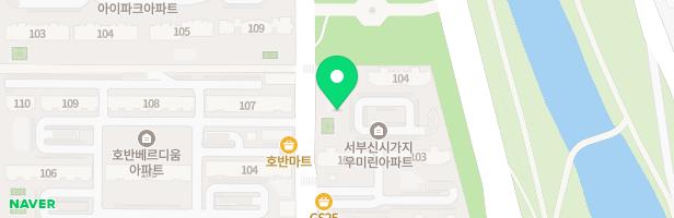 우미린아파트 105동앞 어린이놀이터 지도 이미지