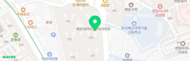 해운대자이아파트 102동 놀이터 지도 이미지