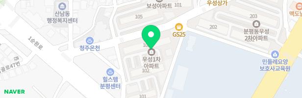 분평 우성1차아파트 105동 뒤 지도 이미지