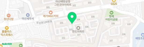 아산한도아파트-105동뒤 지도 이미지