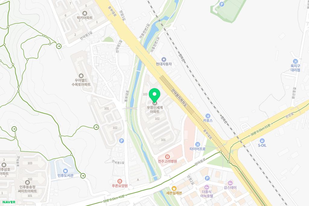 우정신세계아파트 101동 놀이터 지도 이미지