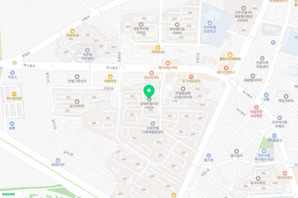 남양반월타운아파트 동편놀이터 지도 이미지