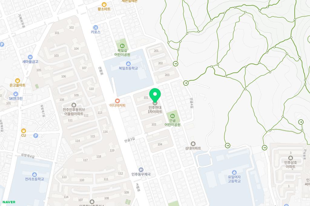 인후현대아파트 어린이놀이터 지도 이미지