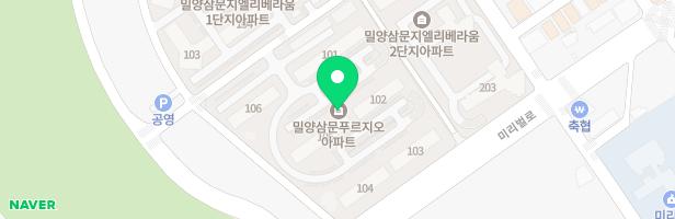 밀양 푸르지오 백중 놀이터 지도 이미지
