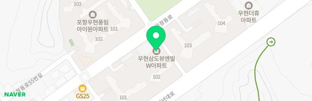 우현 삼도뷰엔빌W 아파트 내 103동 앞 지도 이미지