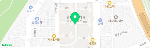 침산동쌍용예가 105동앞놀이터 지도 이미지