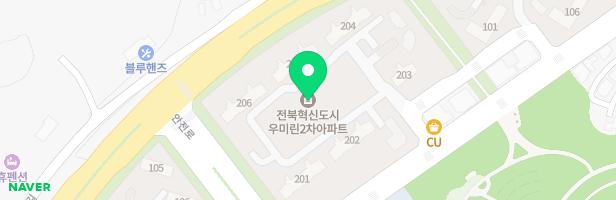 전북 혁신도시 2블럭 우미린 아파트 어린이놀이터 지도 이미지