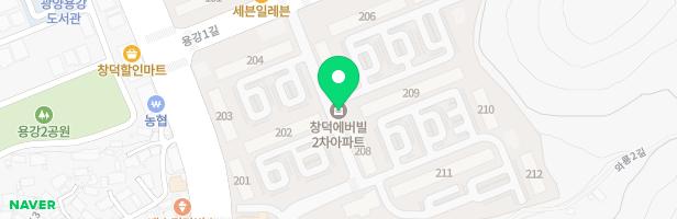 창덕에버빌2차아파트 206동 윗쪽 어린이놀이터 지도 이미지