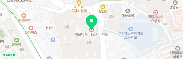 해운대자이아파트 108동 놀이터 지도 이미지