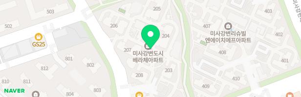 미사강변도시 베라체 204동 뒤 어린이놀이터 지도 이미지
