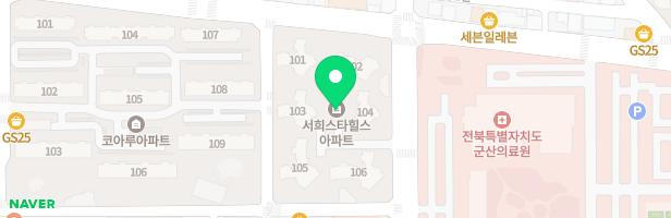 서희스타힐스아파트 101동~104동 중앙부 놀이시설 지도 이미지
