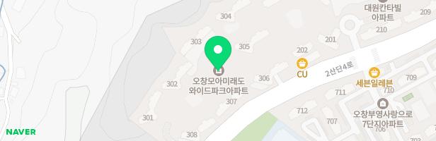 충북 오창 모아미래도아파트 3BL 308동 앞 어린이놀이터 지도 이미지