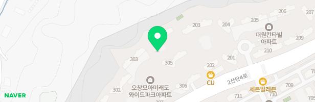 충북오창 모아미래도아파트 3BL 304동 앞 어린이놀이터 지도 이미지