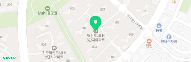 진주혁신도시 8단지 807동 앞 지도 이미지