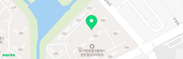 중흥S-클래스 센트럴 2차 아파트 207동(앞) 지도 이미지