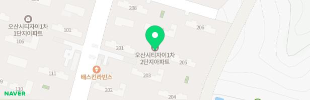 오산 시티자이 아파트 201동 앞 놀이터 지도 이미지