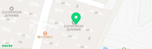 오산 시티자이 아파트 204동 앞 놀이터 지도 이미지
