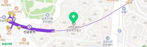 e편한세상금호파크힐스 113동옆 어린이놀이터 지도 이미지