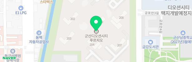 군산디오션시티푸르지오 201동 뒤 놀이터 지도 이미지