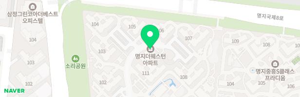 명지 더웨스턴아파트 유아놀이터(보육시설 옆) 지도 이미지