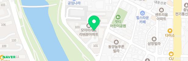 대전 유등천 모아미래도 리버뷰아파트 104동 뒤 지도 이미지