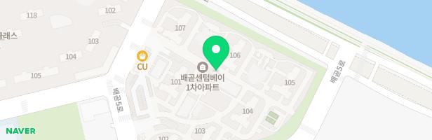 배곧 센텀베이1차아파트 106동, 107동 사이 어린이놀이터 지도 이미지