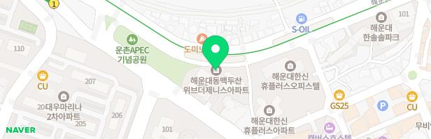 해운대 동백 두산위브더제니스 101동 옆 놀이시설(5층) 지도 이미지