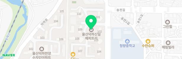 운산 신일덕하 지역주택조합 아파트 102동 앞 중앙광장 놀이시설 1개소 지도 이미지