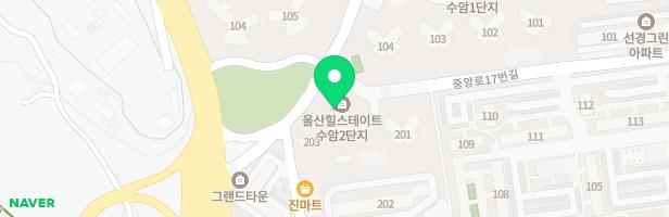 울산힐스테이트 수암2단지 202동앞 지도 이미지