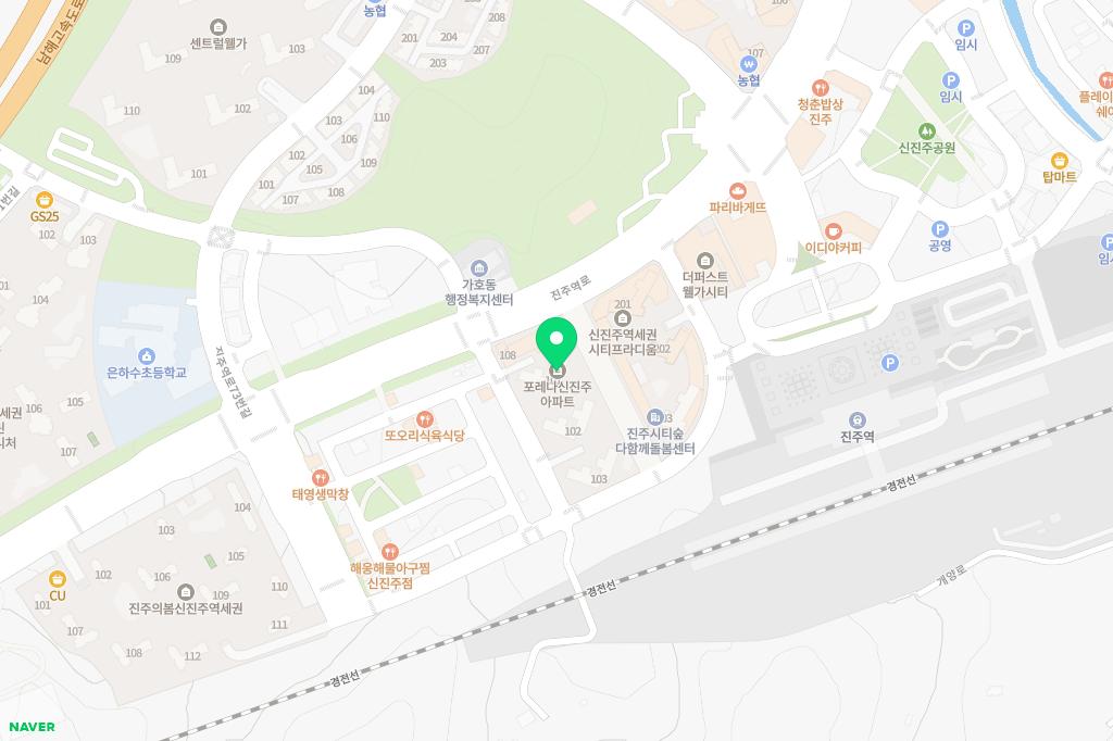 포레나 신진주 101동 옆 놀이시설(운동놀이마당) 지도 이미지