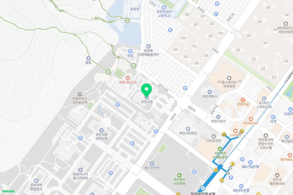 과천푸르지오써밋 111동 ~112동 앞 놀이터 지도 이미지