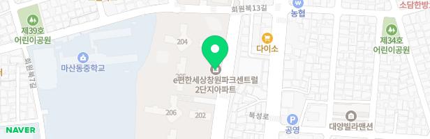e편한세상 창원파크센트럴 201동 앞 어린이놀이터3 지도 이미지