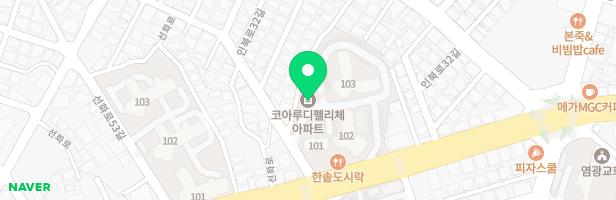 마동 코아루 디펠리체아파트 102동 옆 어린이놀이시설 지도 이미지