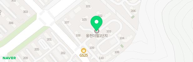 여수 웅천더힐아파트 1단지 유아놀이터 105동 앞 지도 이미지