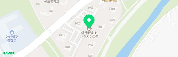 아산탕정2 A14bl 행복주택 1409동 옆 유아놀이터 지도 이미지