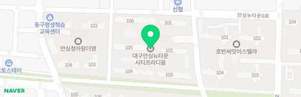 대구 안심뉴타운 B2블럭 시티프라디움 어린이놀이터1(106동 앞) 지도 이미지