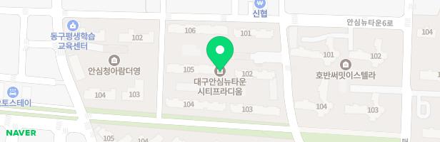 대구 안심뉴타운 B2블럭 시티프라디움 유아놀이터(어린이집 앞) 지도 이미지