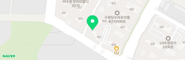 수원당수라포리엘아파트 408동 앞 작은정원놀이터 지도 이미지