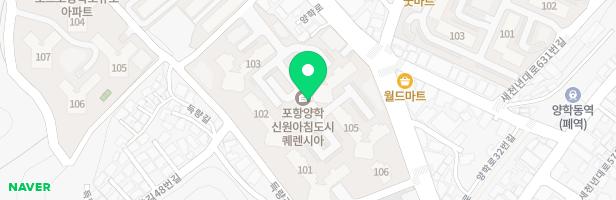 포항 양학 신원아침도시 퀘렌시아아파트 어린이놀이터 1(103동) 지도 이미지