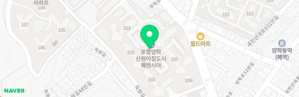 포항 양학 신원아침도시 퀘렌시아아파트 어린이놀이터 2(105동) 지도 이미지
