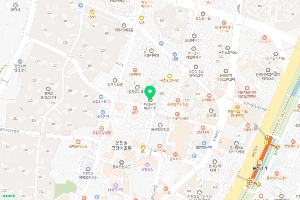 포스코 부산온천 헤리티지 커뮤니티 키즈룸 지도 이미지