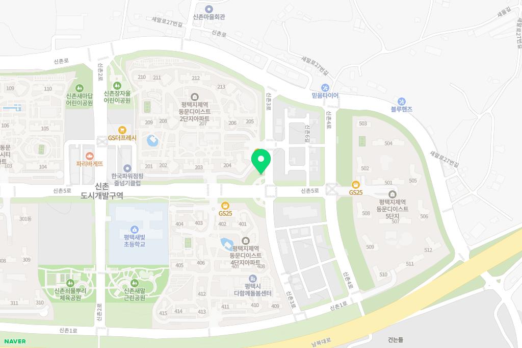 평택지제역동문디이스트5단지아파트 어린이놀이터2(504동 앞) 지도 이미지