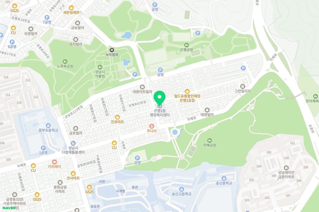 은행동 14호 소공원 지도 이미지