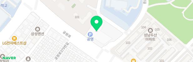 산성역 자이푸르지오 101동 옆 주차타워 옥상 어린이놀이터 지도 이미지