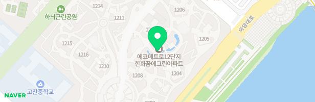 한화에코메트로12단지아파트 1213동앞 놀이터 지도 이미지