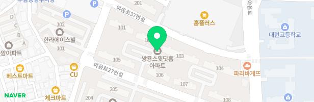쌍용스윗닷홈 어린이놀이시설(103동, 106동사이) 지도 이미지