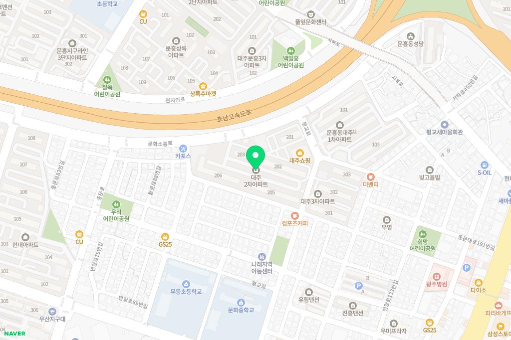 문흥동대주2차아파트303동옆놀이터 지도 이미지