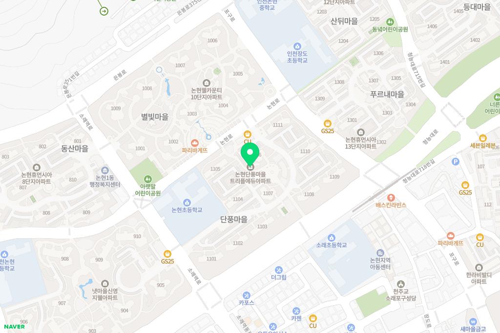 단풍마을 휴먼시아 11단지 아파트 1108동 놀이터 지도 이미지