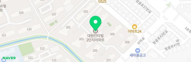산남대원칸타빌2단지 208동 앞 지도 이미지